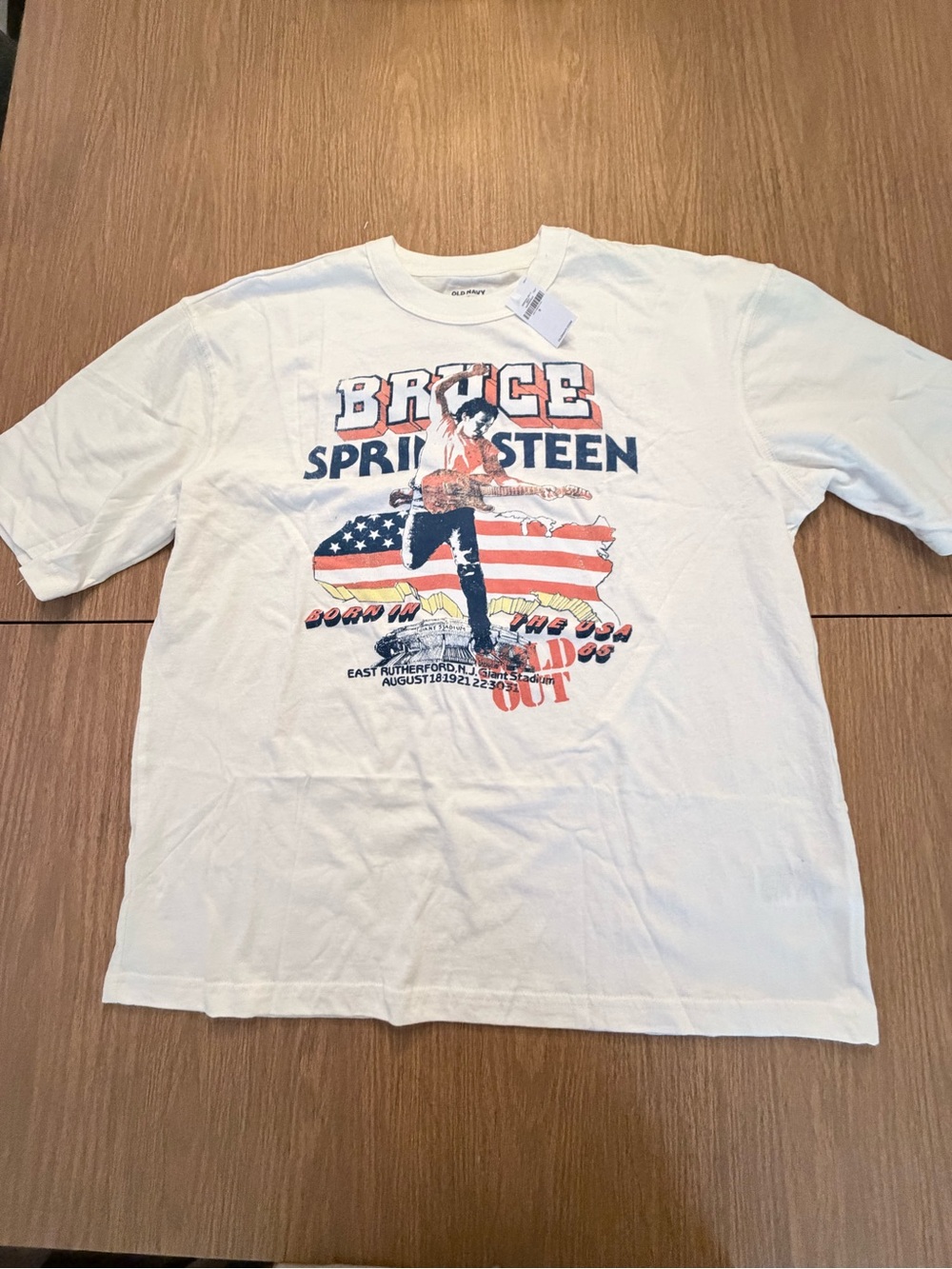 Old Navy White Bruce Springsteen Graphic Short Sleeve Tee